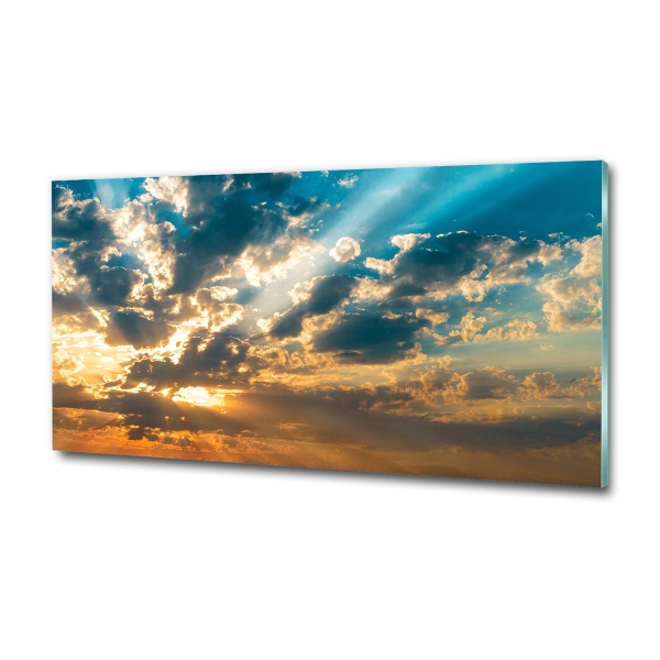 Glass wall art Sunset heaven