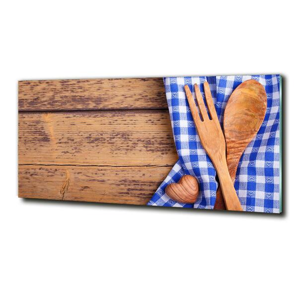 Glass art print Wooden cutlery