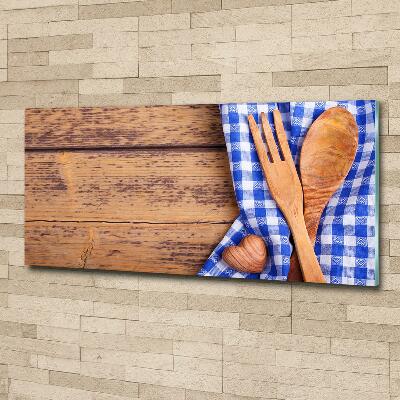 Glass art print Wooden cutlery