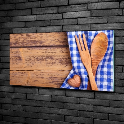 Glass art print Wooden cutlery