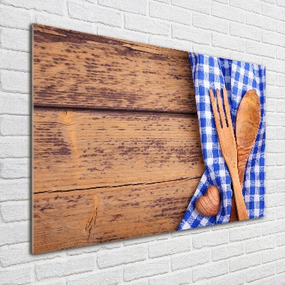 Glass art print Wooden cutlery