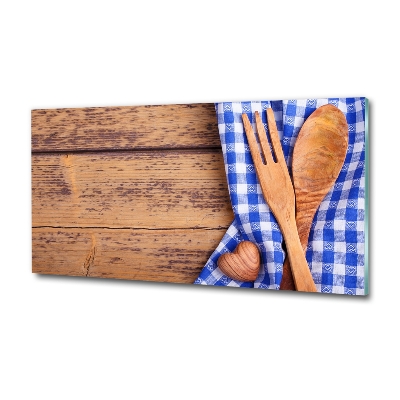 Glass art print Wooden cutlery