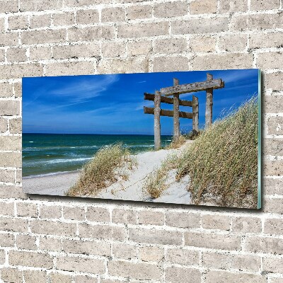 Glass wall art Coastal dunes