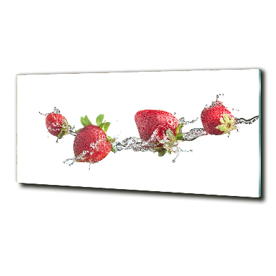 Glass art print Strawberries and water