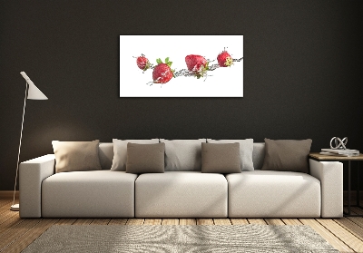 Glass art print Strawberries and water