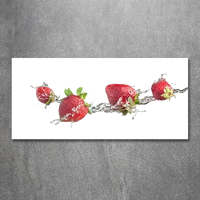 Glass art print Strawberries and water