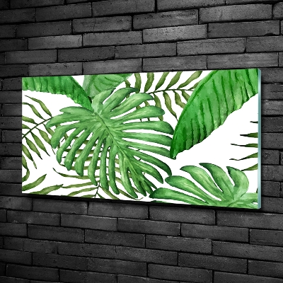 Photo printed on glass Tropical leaves