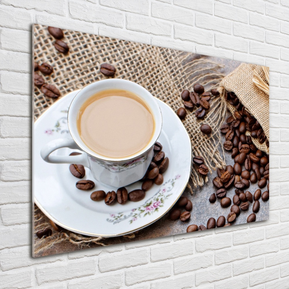 Wall art on glass Coffee with milk