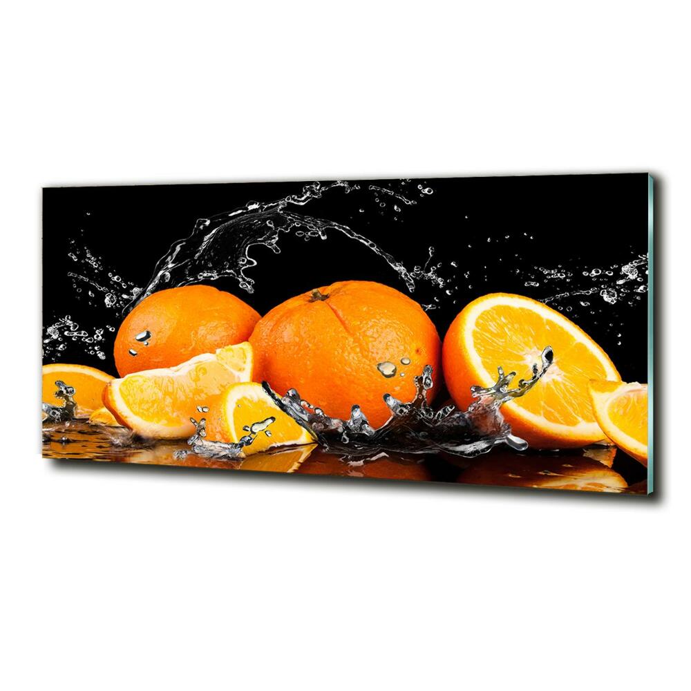 Glass art print Oranges and water