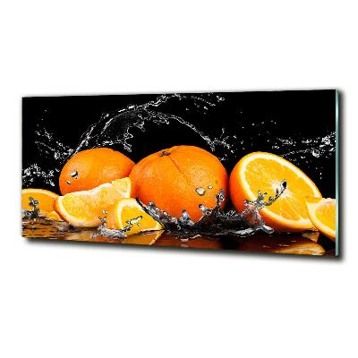 Glass art print Oranges and water