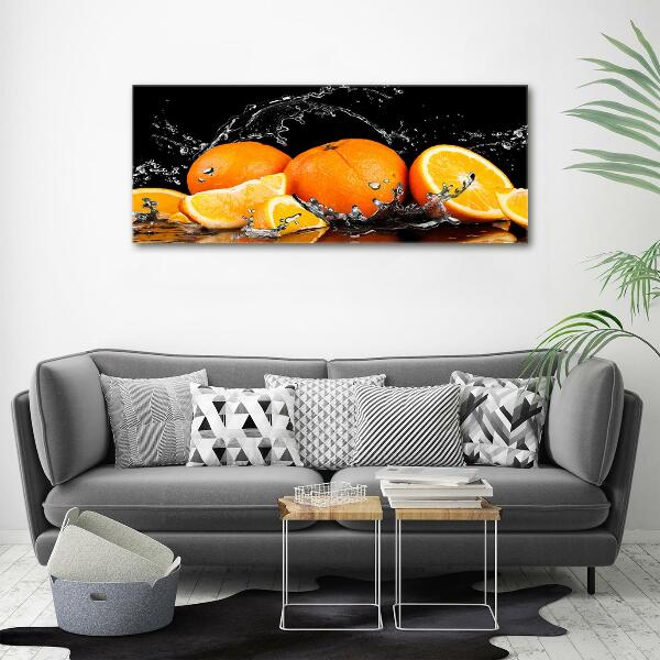 Glass art print Oranges and water