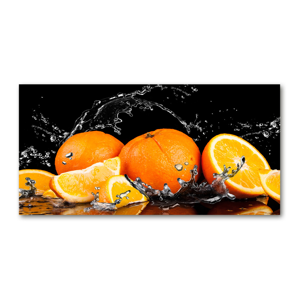 Glass art print Oranges and water