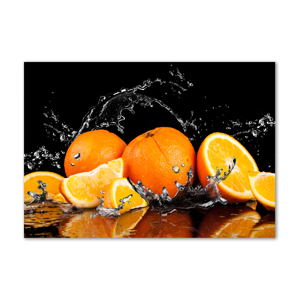 Glass art print Oranges and water