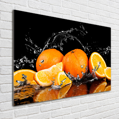 Glass art print Oranges and water