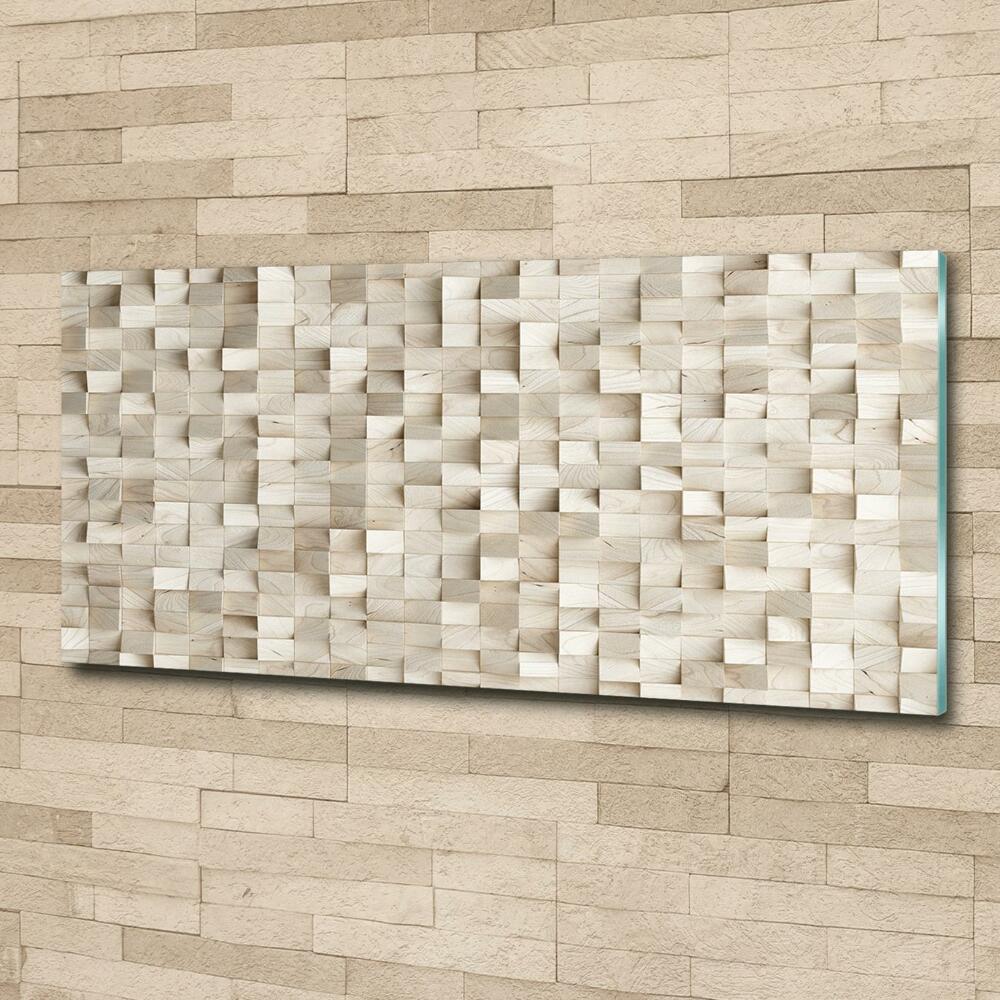 Wall art on glass Wooden cubes