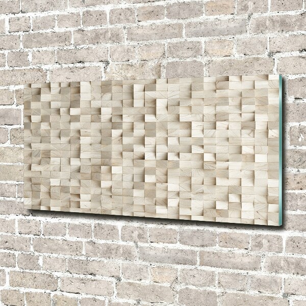 Wall art on glass Wooden cubes