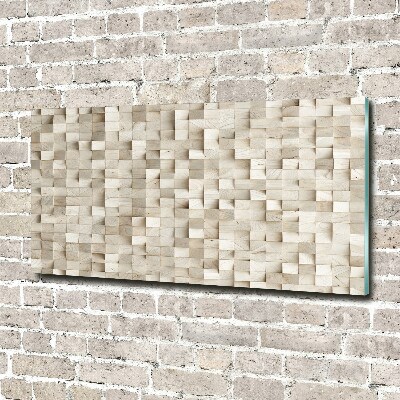 Wall art on glass Wooden cubes