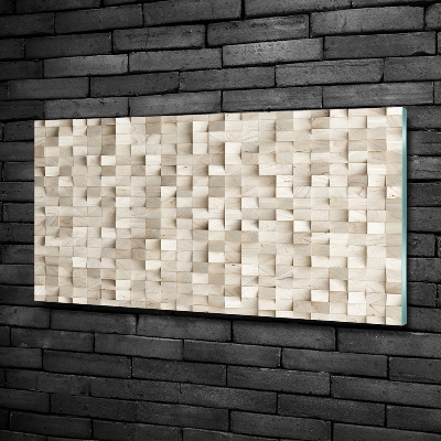 Wall art on glass Wooden cubes