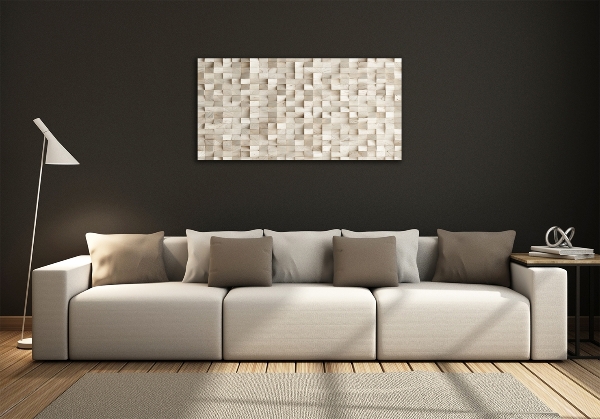 Wall art on glass Wooden cubes