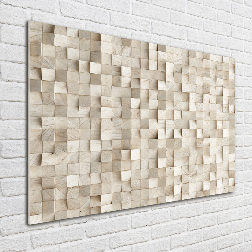 Wall art on glass Wooden cubes