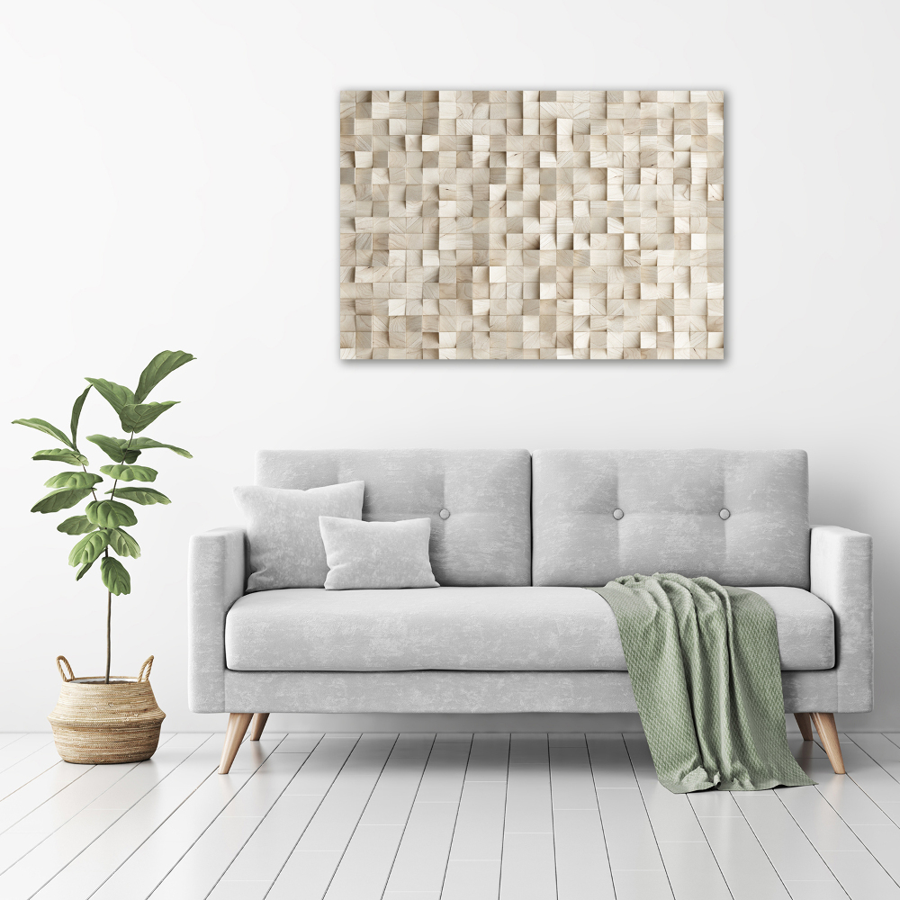 Wall art on glass Wooden cubes