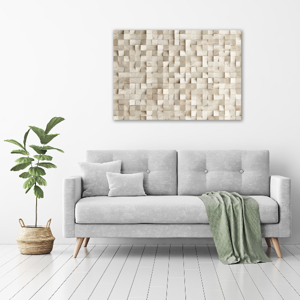 Wall art on glass Wooden cubes