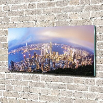 Photo printed on glass Hong kong panorama