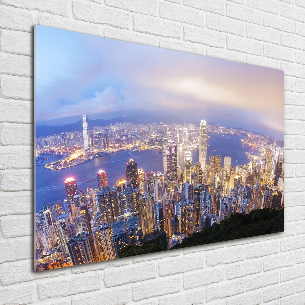 Photo printed on glass Hong kong panorama