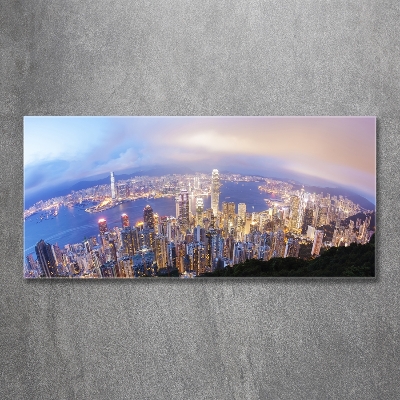 Photo printed on glass Hong kong panorama