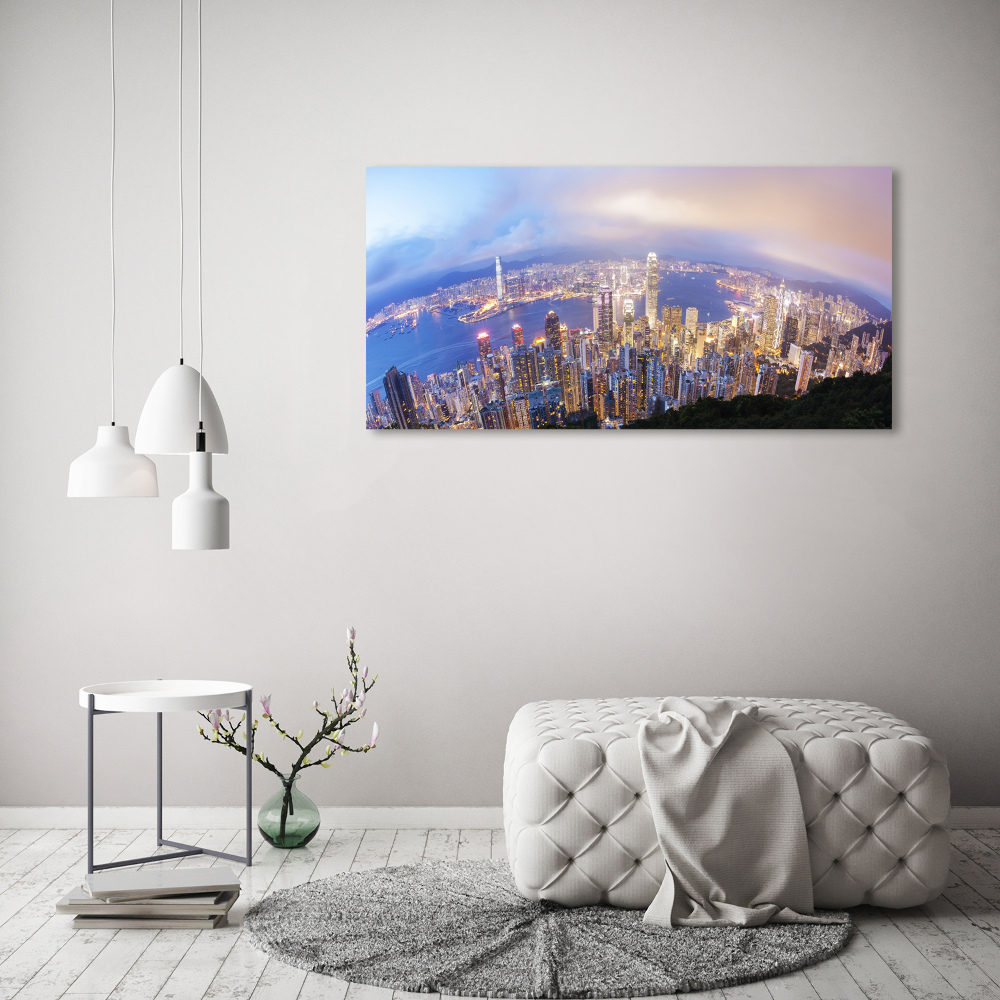 Photo printed on glass Hong kong panorama