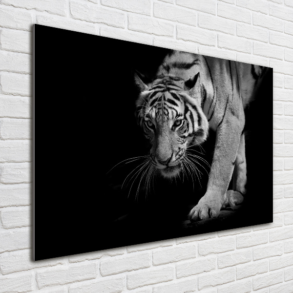 Glass wall art Tiger