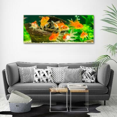 Glass wall art Golden fish