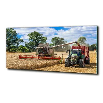 Wall art on glass Harvester and tractor