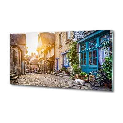 Glass picture wall art Charming street