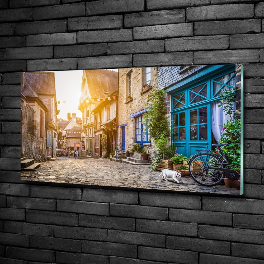 Glass picture wall art Charming street