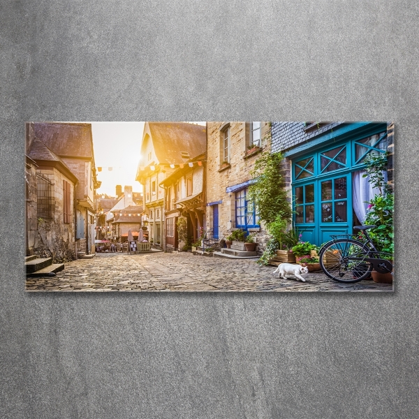 Glass picture wall art Charming street