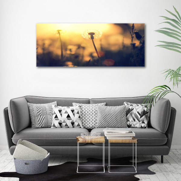 Glass wall art Dandelion