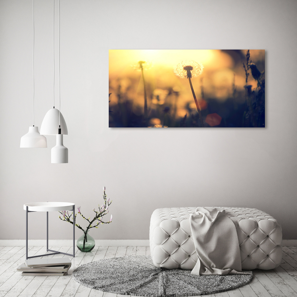 Glass wall art Dandelion