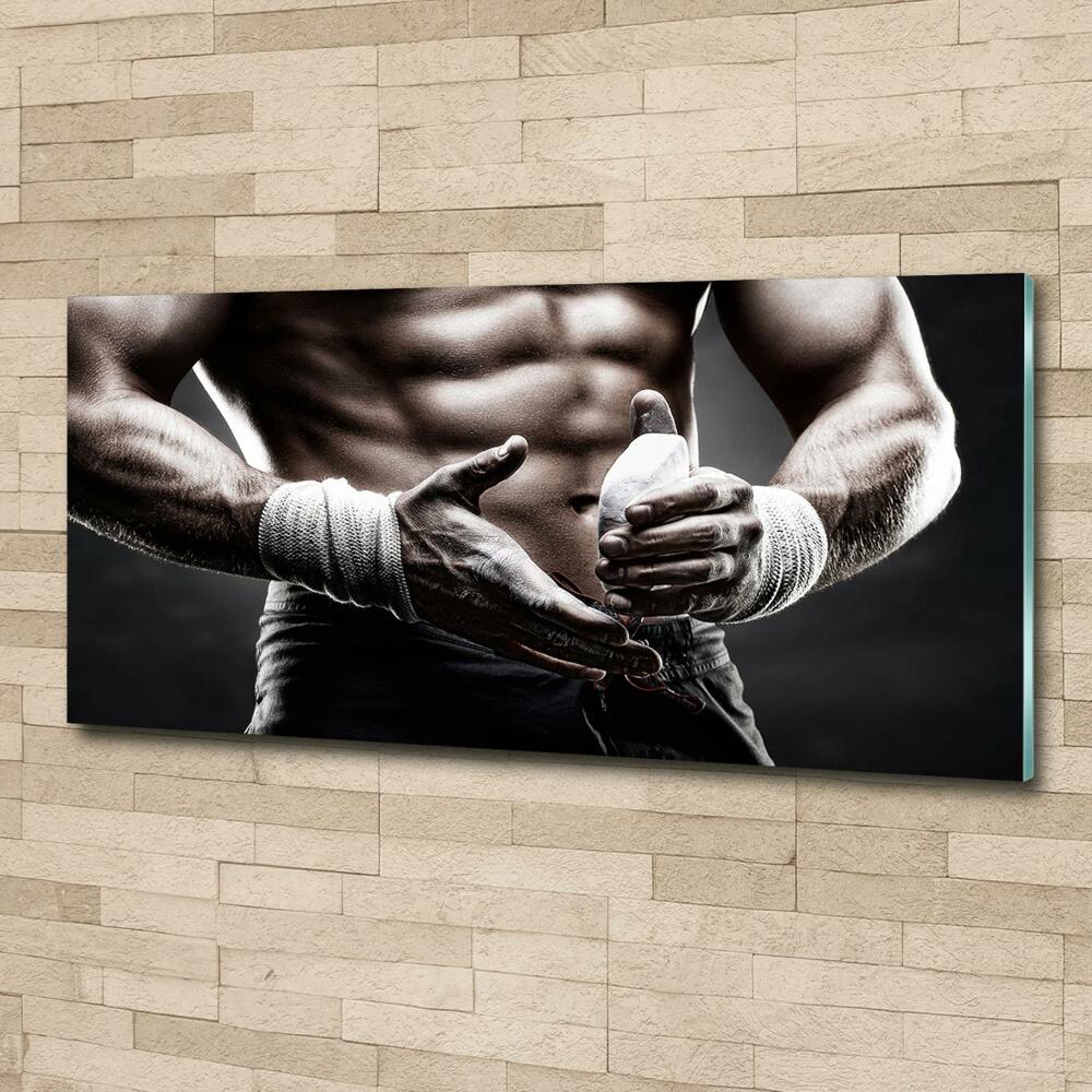 Wall art on glass Muscle structure