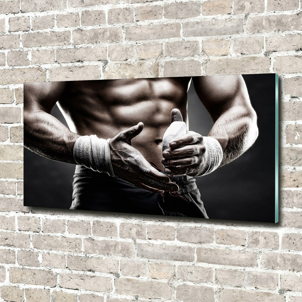 Wall art on glass Muscle structure