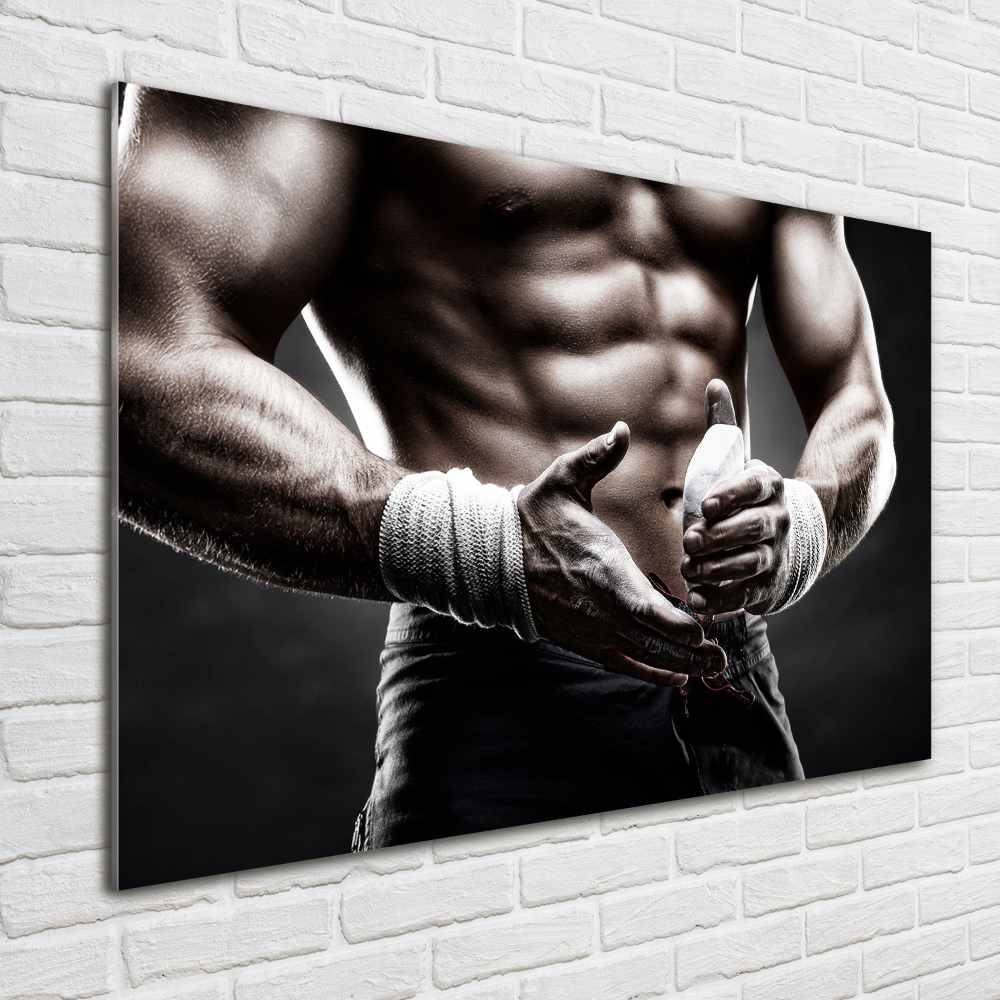 Wall art on glass Muscle structure