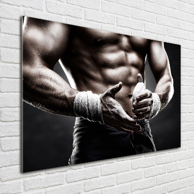 Wall art on glass Muscle structure