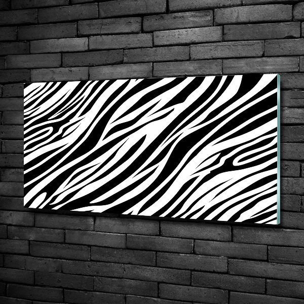 Wall art on glass Zebra background