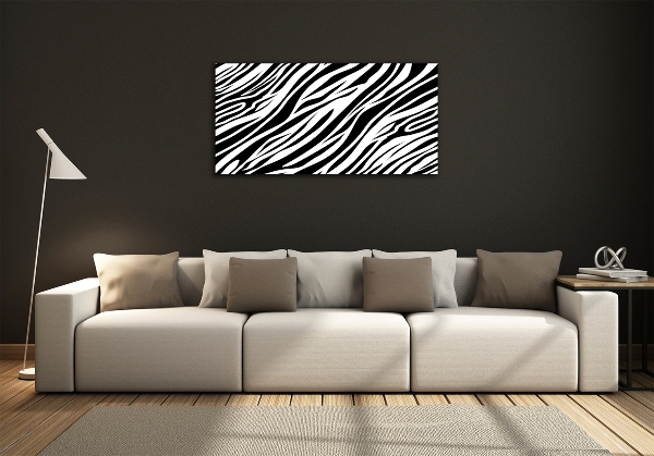 Wall art on glass Zebra background