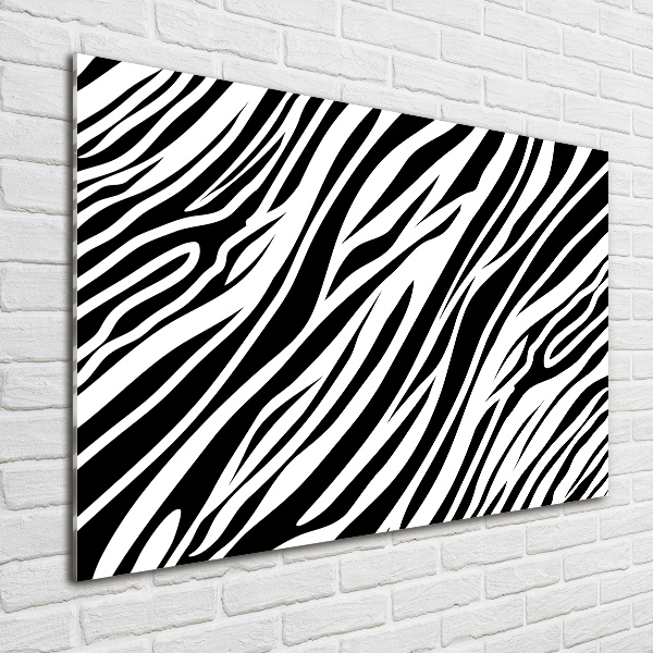 Wall art on glass Zebra background