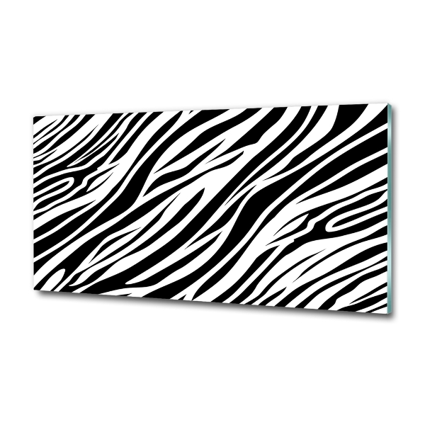 Wall art on glass Zebra background