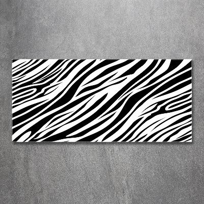 Wall art on glass Zebra background