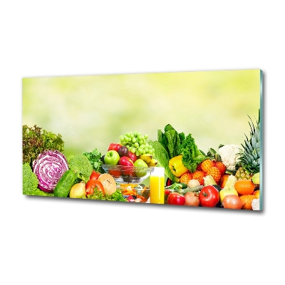 Glass art print Vegetables and fruits