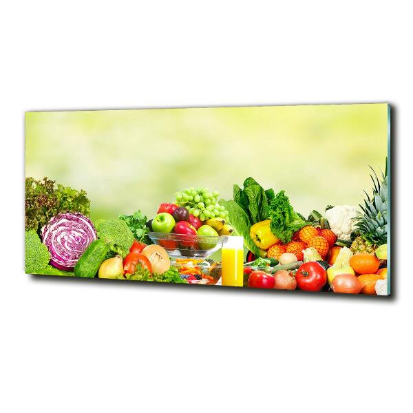 Glass art print Vegetables and fruits