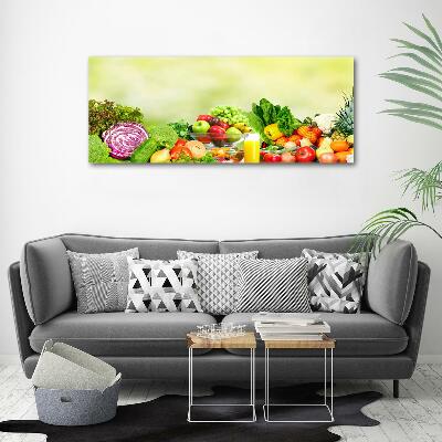 Glass art print Vegetables and fruits